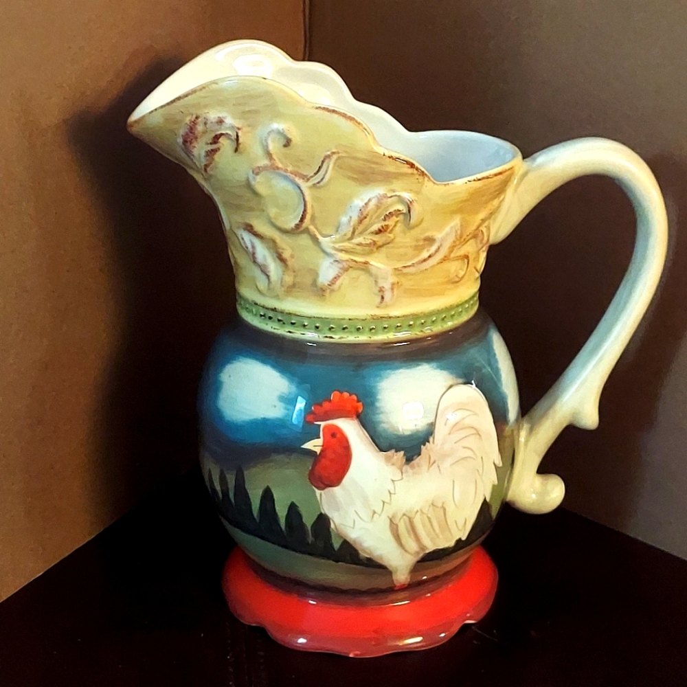 Rooster Pitcher by "Cottage Rooster".